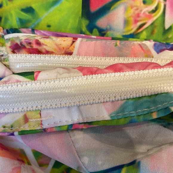 Amanda Uprichard Silk Strapless Geometric Garden Print Mini Dress Florals M - Picture 12 of 17